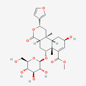 molecular formula C27H36O12 B561149 Borapetoside B 