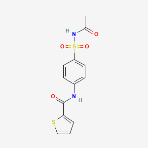 molecular formula C13H12N2O4S2 B5611523 N-[4-(acetylsulfamoyl)phenyl]thiophene-2-carboxamide 