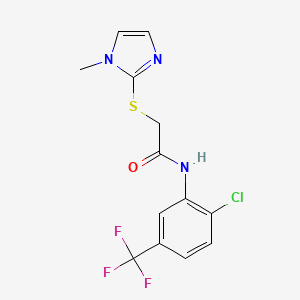 molecular formula C13H11ClF3N3OS B5611553 N-[2-chloro-5-(trifluoromethyl)phenyl]-2-[(1-methyl-1H-imidazol-2-yl)sulfanyl]acetamide 