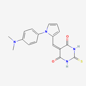 molecular formula C17H16N4O2S B5611568 5-({1-[4-(dimethylamino)phenyl]-1H-pyrrol-2-yl}methylidene)-2-thioxodihydropyrimidine-4,6(1H,5H)-dione 