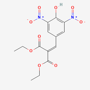 molecular formula C14H14N2O9 B561170 Diethyl [(4-hydroxy-3,5-dinitrophenyl)methylidene]propanedioate CAS No. 100871-24-7
