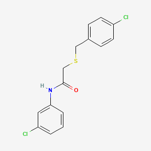 molecular formula C15H13Cl2NOS B5611800 N-(3-CHLOROPHENYL)-2-{[(4-CHLOROPHENYL)METHYL]SULFANYL}ACETAMIDE 