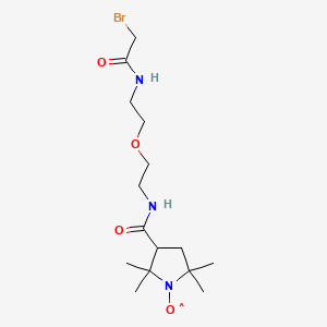 molecular formula C15H27BrN3O4 B561192 3-(2-(2-(2-BROMOACETAMIDO)ETHOXY)ETHYL-C ARBAMOYL)PROXYL, FREE RADICAL CAS No. 100900-39-8