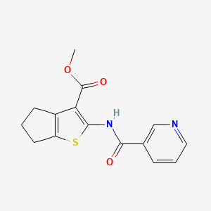 molecular formula C15H14N2O3S B5612012 methyl 2-(pyridine-3-carbonylamino)-5,6-dihydro-4H-cyclopenta[b]thiophene-3-carboxylate CAS No. 302803-14-1