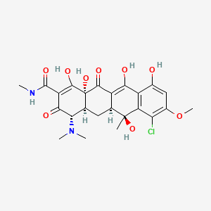 molecular formula C24H27ClN2O9 B561202 2'-N-methyl-8-methoxychlortetracycline CAS No. 110298-65-2