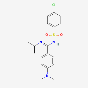 molecular formula C18H22ClN3O2S B5612348 N-(4-chlorophenyl)sulfonyl-4-(dimethylamino)-N'-propan-2-ylbenzenecarboximidamide 