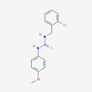 molecular formula C15H15ClN2OS B5612430 N-(2-chlorobenzyl)-N'-(4-methoxyphenyl)thiourea 