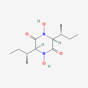 molecular formula C12H22N2O4 B561254 (3S,6S)-3,6-bis[(2R)-butan-2-yl]-1,4-dihydroxypiperazine-2,5-dione CAS No. 104187-50-0