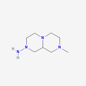 molecular formula C8H18N4 B561284 8-Methylhexahydro-1H-pyrazino[1,2-a]pyrazin-2(6H)-amine CAS No. 100070-72-2