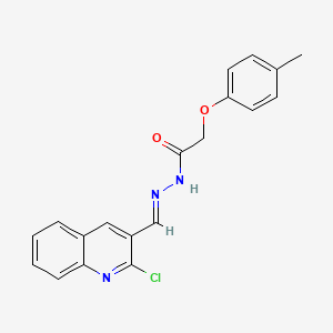 molecular formula C19H16ClN3O2 B5612886 N'-[(2-chloro-3-quinolinyl)methylene]-2-(4-methylphenoxy)acetohydrazide 