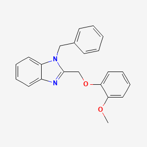 molecular formula C22H20N2O2 B5613004 1-benzyl-2-[(2-methoxyphenoxy)methyl]-1H-1,3-benzodiazole 
