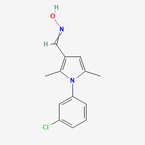 molecular formula C13H13ClN2O B5613055 N-[[1-(3-chlorophenyl)-2,5-dimethylpyrrol-3-yl]methylidene]hydroxylamine 