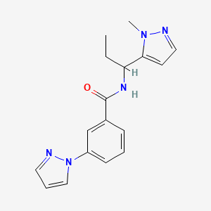 molecular formula C17H19N5O B5613156 N-[1-(1-methyl-1H-pyrazol-5-yl)propyl]-3-(1H-pyrazol-1-yl)benzamide 