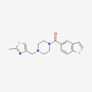 molecular formula C18H19N3OS2 B5613181 1-(1-benzothien-5-ylcarbonyl)-4-[(2-methyl-1,3-thiazol-4-yl)methyl]piperazine 