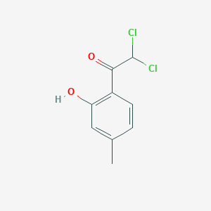 molecular formula C9H8Cl2O2 B056132 ETHANONE, 2,2-DICHLORO-1-(2-HYDROXY-4-METHYLPHENYL)- (9CI) CAS No. 116046-02-7