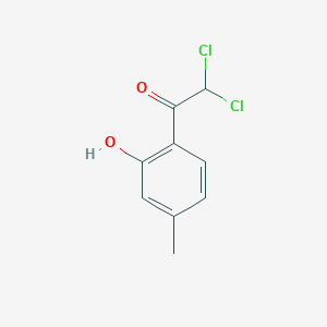 molecular formula C9H8Cl2O2 B056132 Ethanone, 2,2-dichloro-1-(2-hydroxy-4-methylphenyl)-(9CI) CAS No. 116046-02-7