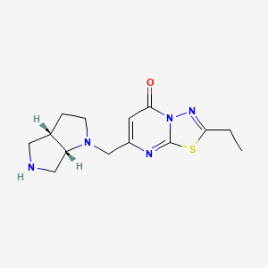 molecular formula C14H19N5OS B5613293 7-[[(3aS,6aS)-3,3a,4,5,6,6a-hexahydro-2H-pyrrolo[2,3-c]pyrrol-1-yl]methyl]-2-ethyl-[1,3,4]thiadiazolo[3,2-a]pyrimidin-5-one 