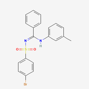 molecular formula C20H17BrN2O2S B5613392 N'-[(4-bromophenyl)sulfonyl]-N-(3-methylphenyl)benzenecarboximidamide 