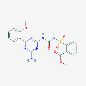 molecular formula C19H18N6O6S B5613433 Methyl 2-[[4-amino-6-(2-methoxyphenyl)-1,3,5-triazin-2-yl]carbamoylsulfamoyl]benzoate 