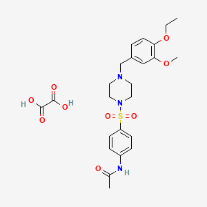molecular formula C24H31N3O9S B5613511 N-(4-{[4-(4-ethoxy-3-methoxybenzyl)-1-piperazinyl]sulfonyl}phenyl)acetamide oxalate 
