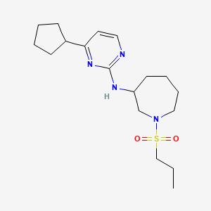 molecular formula C18H30N4O2S B5613550 N-(4-cyclopentylpyrimidin-2-yl)-1-(propylsulfonyl)azepan-3-amine 