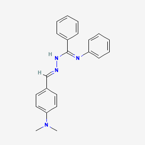 molecular formula C22H22N4 B5613567 N-[(E)-[4-(dimethylamino)phenyl]methylideneamino]-N'-phenylbenzenecarboximidamide 