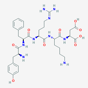 molecular formula C34H49N9O9 B056136 Tyrosyl-phenylalanyl-arginyl-lysyl-aspartic acid CAS No. 123496-58-2