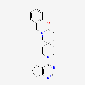 molecular formula C23H28N4O B5613618 2-benzyl-9-(6,7-dihydro-5H-cyclopenta[d]pyrimidin-4-yl)-2,9-diazaspiro[5.5]undecan-3-one 