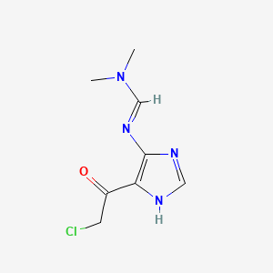 molecular formula C8H11ClN4O B561368 N'-(5-(2-Chloroacetyl)-1H-imidazol-4-yl)-N,N-dimethylformimidamide CAS No. 108224-06-2