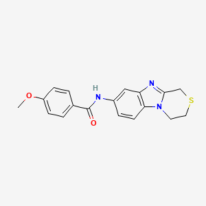 molecular formula C18H17N3O2S B5613752 N-(3,4-dihydro-1H-[1,4]thiazino[4,3-a]benzimidazol-8-yl)-4-methoxybenzamide 