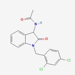 molecular formula C17H14Cl2N2O2 B5613810 N-[1-[(2,4-dichlorophenyl)methyl]-2-oxo-3H-indol-3-yl]acetamide 
