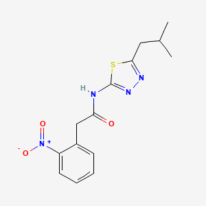 molecular formula C14H16N4O3S B5613945 N-[5-(2-methylpropyl)-1,3,4-thiadiazol-2-yl]-2-(2-nitrophenyl)acetamide 