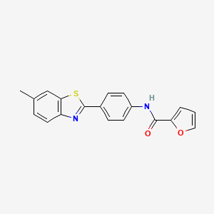 molecular formula C19H14N2O2S B5613979 N-[4-(6-methyl-1,3-benzothiazol-2-yl)phenyl]furan-2-carboxamide 