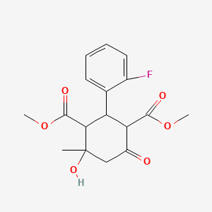 molecular formula C17H19FO6 B5614096 Dimethyl 2-(2-fluorophenyl)-4-hydroxy-4-methyl-6-oxocyclohexane-1,3-dicarboxylate 