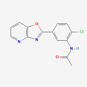 molecular formula C14H10ClN3O2 B5614101 N-[2-chloro-5-([1,3]oxazolo[4,5-b]pyridin-2-yl)phenyl]acetamide 