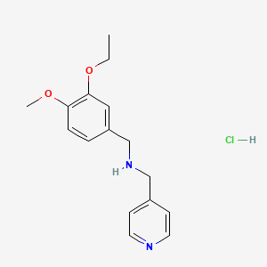 molecular formula C16H21ClN2O2 B5614449 N-[(3-ethoxy-4-methoxyphenyl)methyl]-1-pyridin-4-ylmethanamine;hydrochloride 