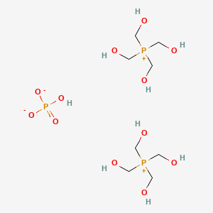 molecular formula C8H25O12P3 B561453 hydrogen phosphate;tetrakis(hydroxymethyl)phosphanium CAS No. 100231-78-5