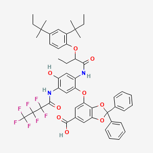 4-[2-[2-(2,4-Di-tert-pentylphenoxy)butyrylamino]-5-[(heptafluorobutyryl)amino]-4-hydroxyphenoxy]-2,2-diphenyl-1,3-benzodioxole-6-carboxylic acid