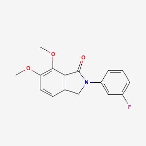 molecular formula C16H14FNO3 B5614715 2-(3-fluorophenyl)-6,7-dimethoxy-2,3-dihydro-1H-isoindol-1-one CAS No. 5975-68-8