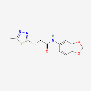 molecular formula C12H11N3O3S2 B5614728 N-(1,3-benzodioxol-5-yl)-2-[(5-methyl-1,3,4-thiadiazol-2-yl)sulfanyl]acetamide 