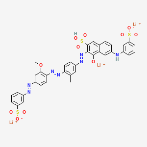Trilithium;3-[[7-[[4-[[2-methoxy-4-[(3-sulfonatophenyl)diazenyl]phenyl]diazenyl]-3-methylphenyl]diazenyl]-8-oxido-6-sulfonaphthalen-2-yl]amino]benzenesulfonate