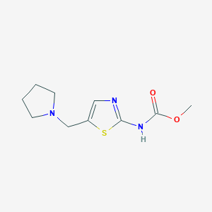 molecular formula C10H15N3O2S B5614915 METHYL N-[5-(1-PYRROLIDINYLMETHYL)-1,3-THIAZOL-2-YL]CARBAMATE 