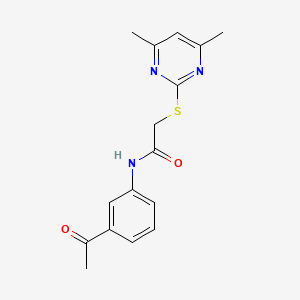 molecular formula C16H17N3O2S B5615144 N-(3-acetylphenyl)-2-[(4,6-dimethylpyrimidin-2-yl)sulfanyl]acetamide 