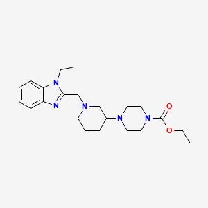 molecular formula C22H33N5O2 B5615172 Ethyl 4-[1-[(1-ethylbenzimidazol-2-yl)methyl]piperidin-3-yl]piperazine-1-carboxylate 
