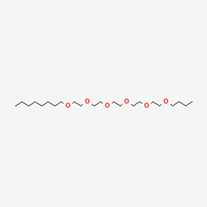 molecular formula C22H46O6 B561529 Poly(oxy-1,2-ethanediyl), alpha-butyl-omega-(octyloxy)- CAS No. 109075-72-1