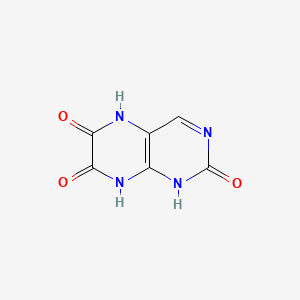 molecular formula C6H4N4O3 B561530 5,8-Dihydropteridine-2,6,7(1H)-trione CAS No. 100516-90-3