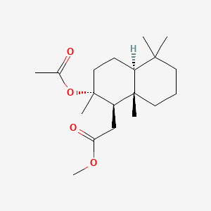 molecular formula C19H32O4 B561533 methyl 2-[(1R,2R,4aS,8aS)-2-acetyloxy-2,5,5,8a-tetramethyl-3,4,4a,6,7,8-hexahydro-1H-naphthalen-1-yl]acetate CAS No. 19954-81-5