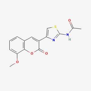 molecular formula C15H12N2O4S B5615611 N-[4-(8-methoxy-2-oxo-2H-chromen-3-yl)-1,3-thiazol-2-yl]acetamide 