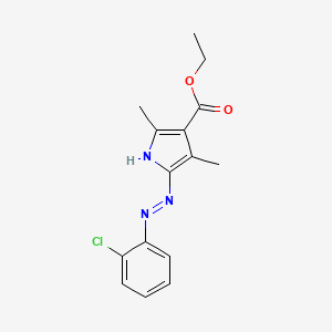 molecular formula C15H16ClN3O2 B5615666 ethyl 5-[(2-chlorophenyl)diazenyl]-2,4-dimethyl-1H-pyrrole-3-carboxylate 
