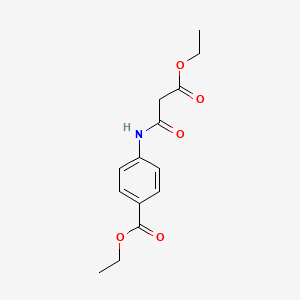 molecular formula C14H17NO5 B5615733 ETHYL 4-(3-ETHOXY-3-OXOPROPANAMIDO)BENZOATE 